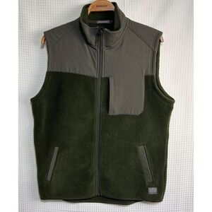Toad & Co Brickland Fleece Vest Men's size M Green Zip Camping Outdoor Jacket b2